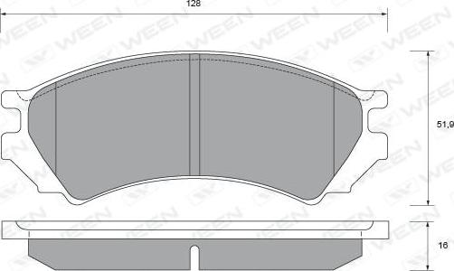 Ween 151-2283 - Гальмівні колодки, дискові гальма autozip.com.ua