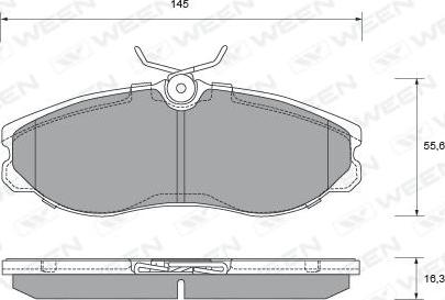 Ween 151-2282 - Гальмівні колодки, дискові гальма autozip.com.ua