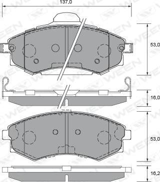 Ween 151-2235 - Гальмівні колодки, дискові гальма autozip.com.ua