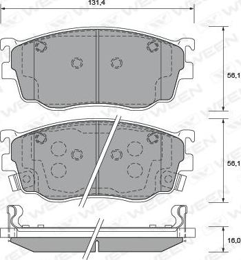 Ween 151-2230 - Гальмівні колодки, дискові гальма autozip.com.ua