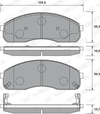 Ween 151-2237 - Гальмівні колодки, дискові гальма autozip.com.ua