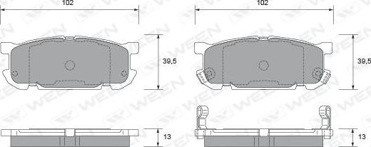 Ween 151-2273 - Гальмівні колодки, дискові гальма autozip.com.ua