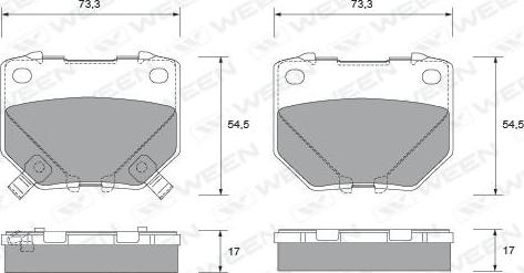 Ween 151-2277 - Гальмівні колодки, дискові гальма autozip.com.ua