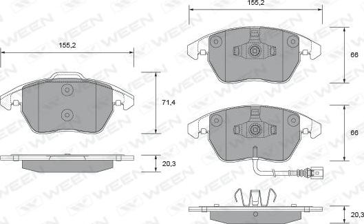 Ween 151-2710 - Гальмівні колодки, дискові гальма autozip.com.ua