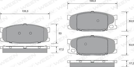 Ween 151-2711 - Гальмівні колодки, дискові гальма autozip.com.ua