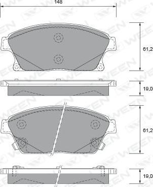 Ween 151-2730 - Гальмівні колодки, дискові гальма autozip.com.ua