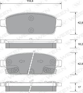 Ween 151-2731 - Гальмівні колодки, дискові гальма autozip.com.ua