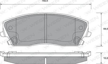 Ween 151-2722 - Гальмівні колодки, дискові гальма autozip.com.ua