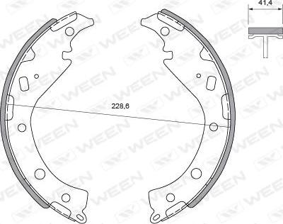 Ween 152-0004 - Комплект гальм, барабанний механізм autozip.com.ua