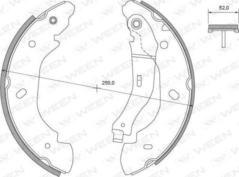 Ween 152-2444 - Комплект гальм, барабанний механізм autozip.com.ua