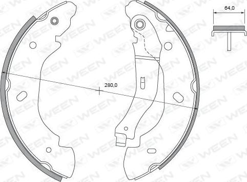 Ween 152-2445 - Комплект гальм, барабанний механізм autozip.com.ua