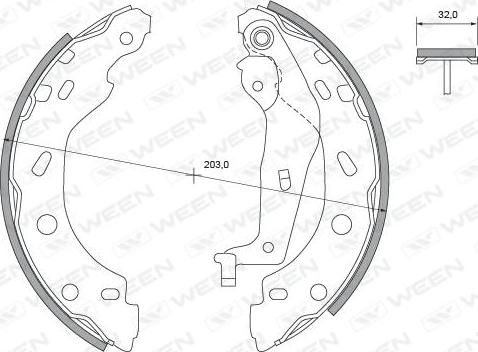 Ween 152-2440 - Комплект гальм, барабанний механізм autozip.com.ua