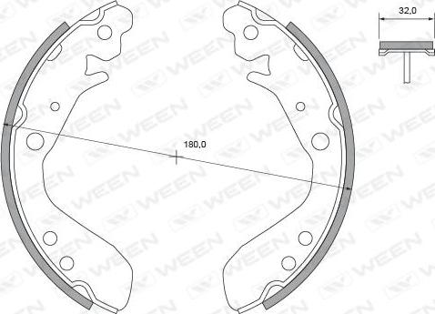 Ween 152-2459 - Комплект гальм, барабанний механізм autozip.com.ua