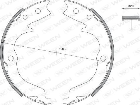 Ween 152-2455 - Комплект гальм, ручник, парковка autozip.com.ua