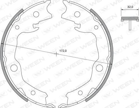 Ween 152-2456 - Комплект гальм, ручник, парковка autozip.com.ua