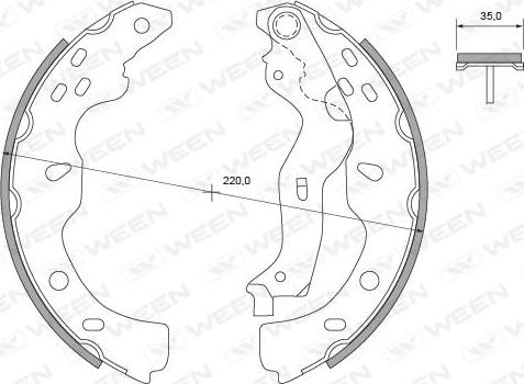 Ween 152-2458 - Комплект гальм, барабанний механізм autozip.com.ua