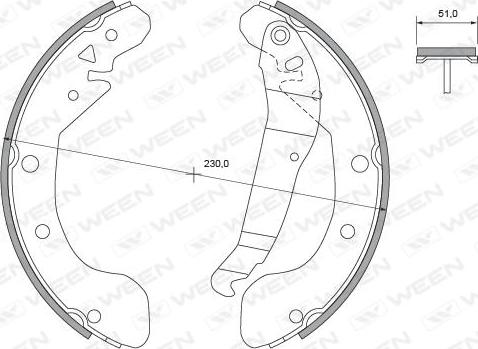 Ween 152-2457 - Комплект гальм, барабанний механізм autozip.com.ua