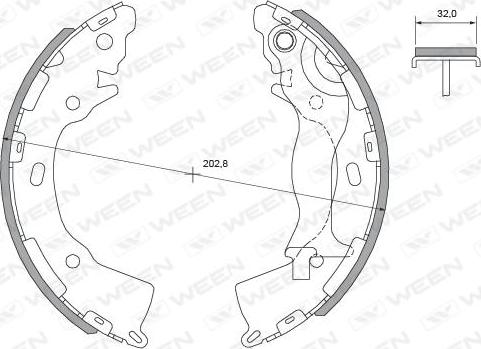 Ween 152-2465 - Комплект гальм, барабанний механізм autozip.com.ua