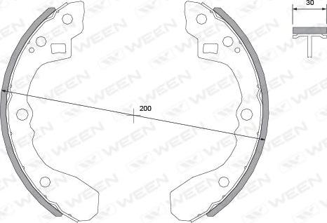 Ween 152-2461 - Комплект гальм, барабанний механізм autozip.com.ua