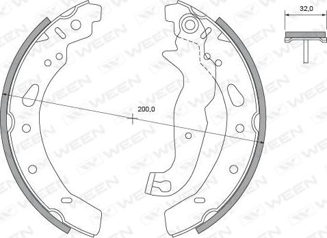 Ween 152-2463 - Комплект гальм, барабанний механізм autozip.com.ua