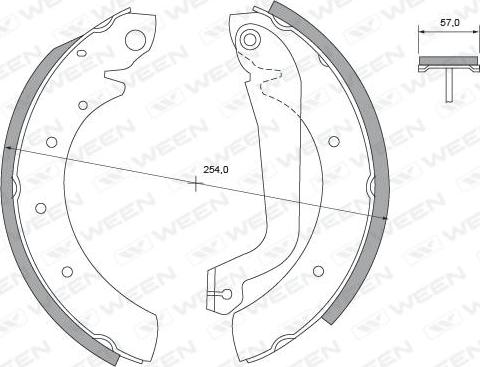 Ween 152-2409 - Комплект гальм, барабанний механізм autozip.com.ua