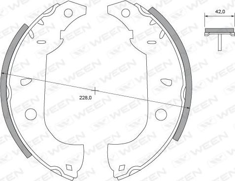 Ween 152-2405 - Комплект гальм, барабанний механізм autozip.com.ua