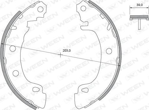 Ween 152-2406 - Комплект гальм, барабанний механізм autozip.com.ua