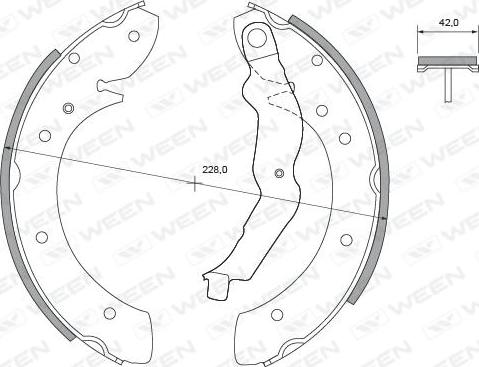 Ween 152-2407 - Комплект гальм, барабанний механізм autozip.com.ua