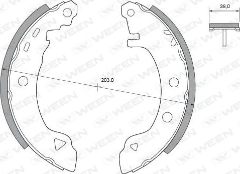 Ween 152-2414 - Комплект гальм, барабанний механізм autozip.com.ua