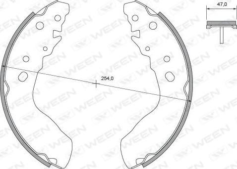 Ween 152-2418 - Комплект гальм, барабанний механізм autozip.com.ua