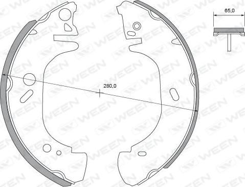 Ween 152-2413 - Комплект гальм, барабанний механізм autozip.com.ua