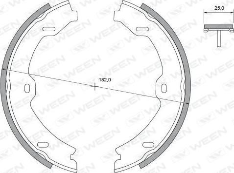 Ween 152-2486 - Комплект гальм, ручник, парковка autozip.com.ua
