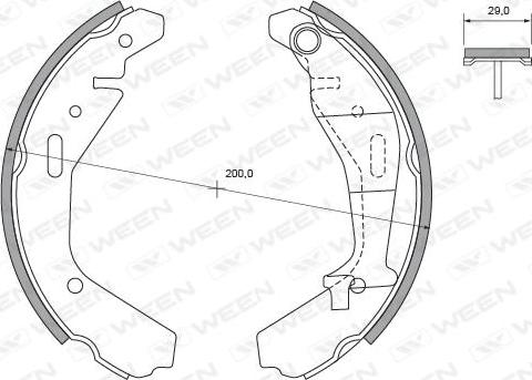 Ween 152-2488 - Комплект гальм, барабанний механізм autozip.com.ua