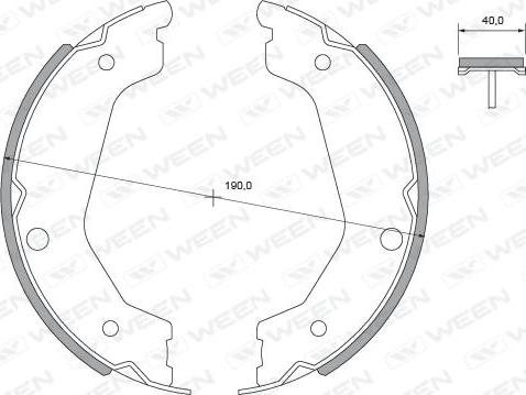 Ween 152-2487 - Комплект гальм, ручник, парковка autozip.com.ua