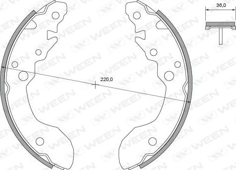 Ween 152-2436 - Комплект гальм, барабанний механізм autozip.com.ua