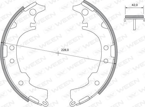 Ween 152-2425 - Комплект гальм, барабанний механізм autozip.com.ua
