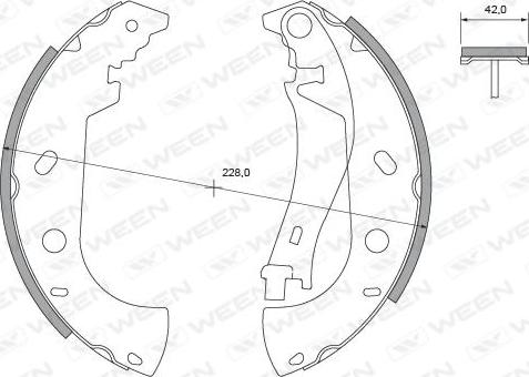 Ween 152-2426 - Комплект гальм, барабанний механізм autozip.com.ua