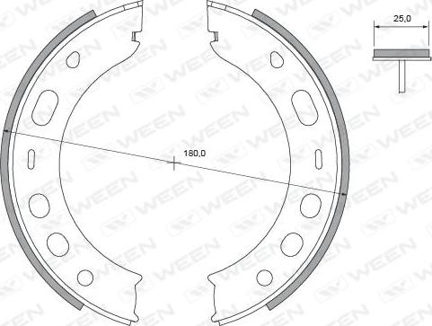 Ween 152-2479 - Комплект гальм, ручник, парковка autozip.com.ua