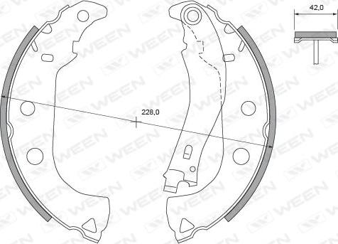 Ween 152-2474 - Комплект гальм, барабанний механізм autozip.com.ua