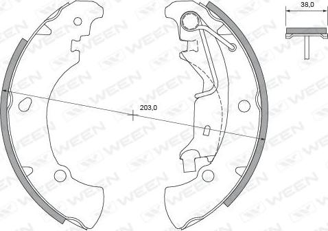 Ween 152-2475 - Комплект гальм, барабанний механізм autozip.com.ua