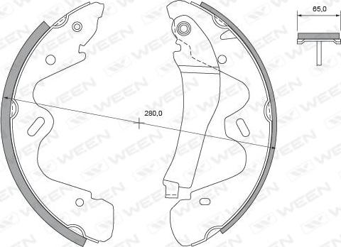 Ween 152-2473 - Комплект гальм, барабанний механізм autozip.com.ua