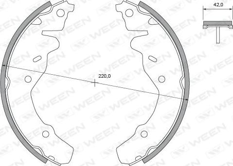 Ween 152-2472 - Комплект гальм, барабанний механізм autozip.com.ua