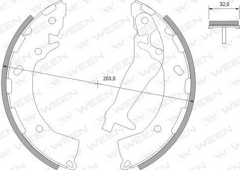 Ween 152-2501 - Комплект гальм, барабанний механізм autozip.com.ua