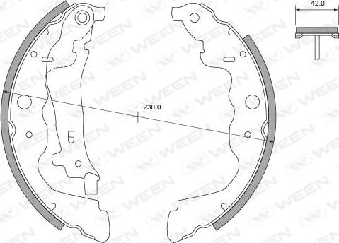 Ween 152-2502 - Комплект гальм, барабанний механізм autozip.com.ua