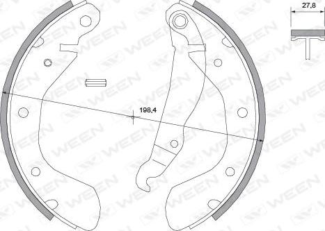 Ween 152-2044 - Комплект гальм, барабанний механізм autozip.com.ua