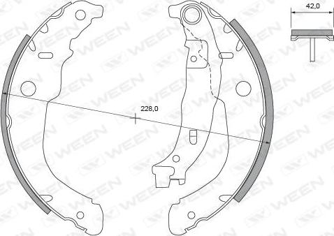 Ween 152-2046 - Комплект гальм, барабанний механізм autozip.com.ua