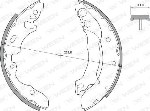 Ween 152-2043 - Комплект гальм, барабанний механізм autozip.com.ua
