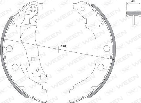 Ween 152-2047 - Комплект гальм, барабанний механізм autozip.com.ua