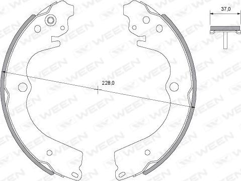 Ween 152-2059 - Комплект гальм, барабанний механізм autozip.com.ua