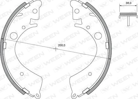 Ween 152-2056 - Комплект гальм, барабанний механізм autozip.com.ua